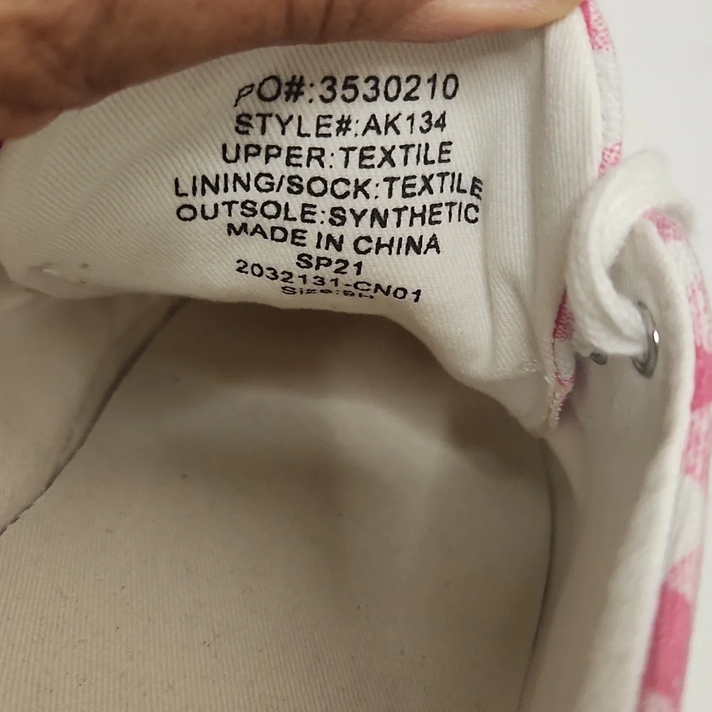 J.CREW Women's Pink and White Gingham Lace-Up 